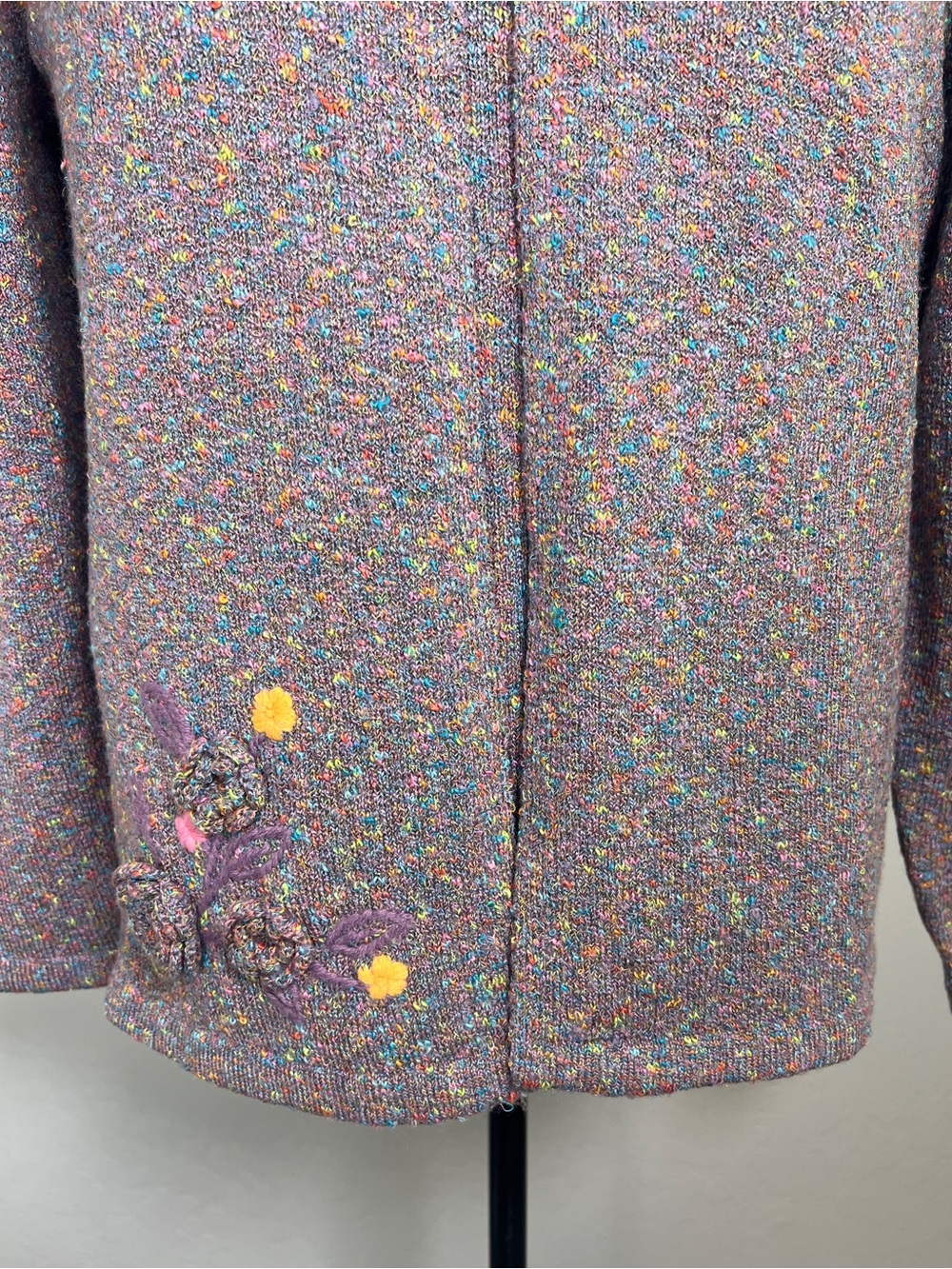 FOCUS by SHANI Women’s Size L Marled Knit Cardigan & Shell Floral Sweater Set - Picture 9 of 14